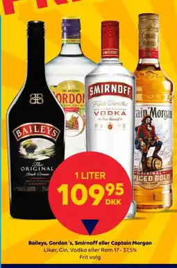 BorderShop Baileys, Gordon's, Smirnoff eller Captain Morgan tilbud