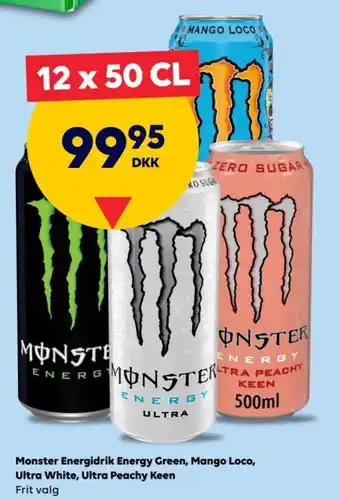 Monster Energidrik Energy Green, Mango Loco, Ultra White, Ultra Peachy Keen