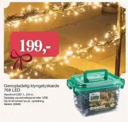 Harald Nyborg Genopladelig klyngelyskæde 768 LED tilbud