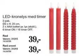 Harald Nyborg LED-kronelys med timer tilbud