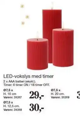 Harald Nyborg LED-vokslys med timer tilbud