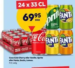 BorderShop Coca-Cola Cherry eller Vanilla. Sprite eller Fanta, Exotic, Lemon tilbud