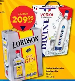 BorderShop Divine Vodka eller Lordson Gin tilbud