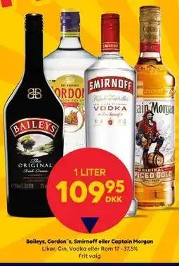BorderShop Baileys, Gordon´s, Smirnoff eller Captain Morgan tilbud