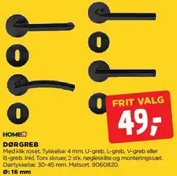 jem & fix Dørgreb (sort) - frit valg tilbud