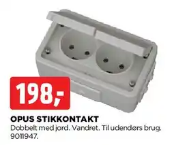 jem & fix Opus stikkontakt (dobbelt) tilbud