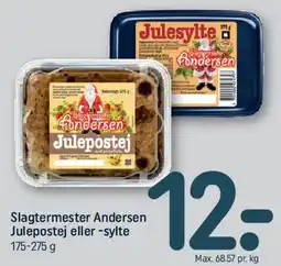 REMA 1000 Slagtermester Andersen julepostej eller julesylte tilbud