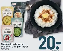 REMA 1000 Risengrød, risalamande, gule ærter eller grønlangkål tilbud