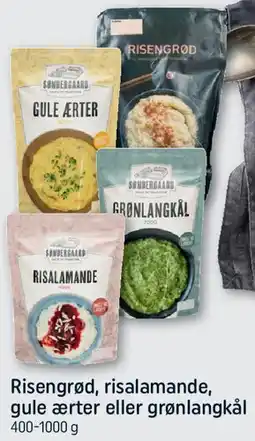 REMA 1000 Risengrød / risalamande / gule ærter / grønlangkål (pakker) tilbud