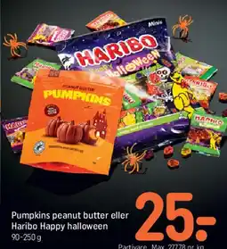 REMA 1000 Pumpkins peanut butter eller Haribo Happy halloween tilbud