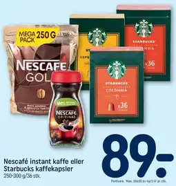 REMA 1000 Nescafé instant kaffe eller Starbucks kaffekapsler tilbud