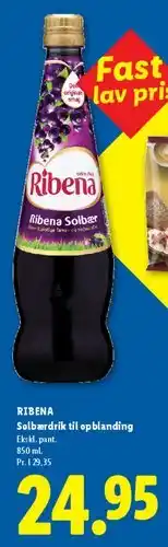 Lidl Ribena Solbær (solbærdrik til opblanding) tilbud