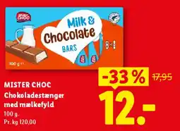 Lidl Mister Choc Milk & Chocolate Bars tilbud