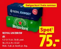 Lidl ROYAL UNIBREW Øl (rammer) tilbud