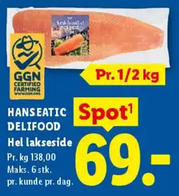 Lidl Hanseatic Delfood hel lakseside tilbud