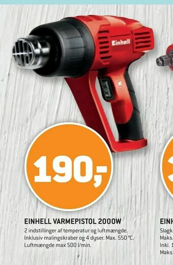 XL-BYG Einhell varmepistol 2000w tilbud