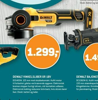 XL-BYG Dewalt vinkelsliber xr 18v tilbud