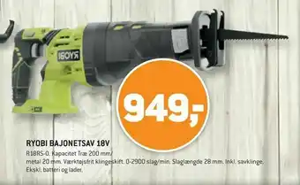 Ryobi bajonetsav 18v