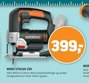 XL-BYG Worx stiksav 20v tilbud