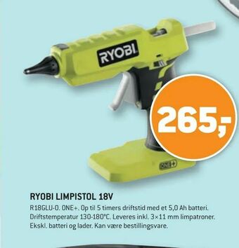 Ryobi limpistol 18v