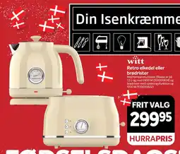 Din Isenkræmmer witt retro elkedel eller brødrister tilbud