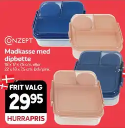 Din Isenkræmmer Conzept madkasse med dipbøtte tilbud