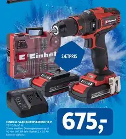 Davidsen EINHELL SLAGBOREMASKINE 18 V tilbud