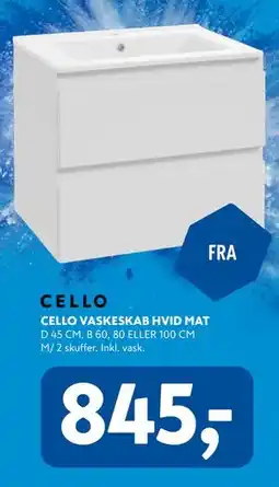 Davidsen CELLO VASKESKAB HVID MAT tilbud
