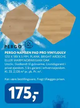 Davidsen PERGO NAMSEN PAD PRO VINYLGULV tilbud