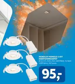 Davidsen NORDLUX MONOLO 3-KIT INDBYGNINGSSPOT tilbud