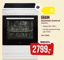 Skousen Gram keramisk komfur tilbud