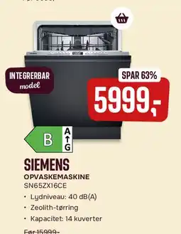 Skousen Siemens opvaskemaskine tilbud