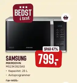 Skousen Samsung mikrobølgeovn MS23K3523AS tilbud