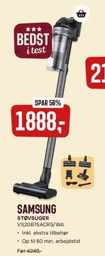 Skousen Samsung støvsuger VS20B753E3S/WA tilbud