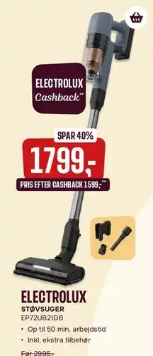 Skousen Electrolux støvsuger EP7U2B1DB tilbud