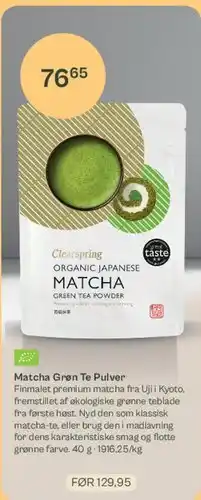 Matcha Grøn Te Pulver