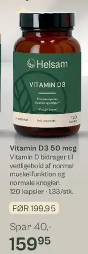 Helsam Vitamin D3 50 mcg tilbud