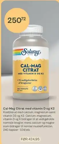 Helsam Solaray Cal-Mag Citrat tilbud