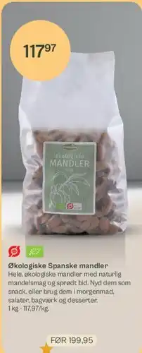 Helsam Økologiske Spanske mandler tilbud