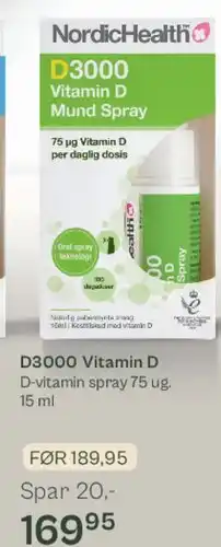 Helsam D3000 Vitamin D Mund Spray tilbud