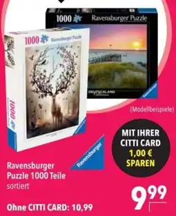 Citti Ravensburger Puzzle 1000 Teile sortiert tilbud