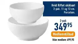 Imerco Hvid Riflet skålsæt tilbud