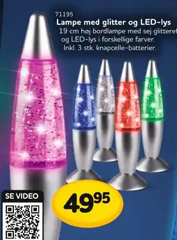 Buddy Leg Lampe med glitter og LED-lys tilbud