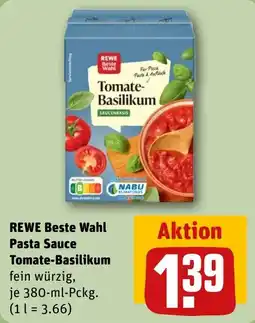 REWE DE REWE Beste Wahl Pasta Sauce Tomate-Basilikum tilbud