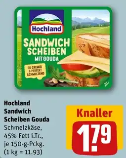 REWE DE Hochland Sandwich Scheiben Gouda tilbud