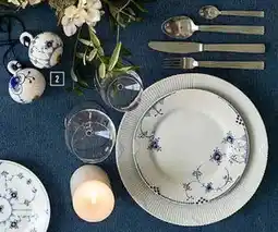Imerco Musselmalet Riflet og Blå Mega Riflet julekugle 2-pak. 9,5 cm. Porcelæn tilbud