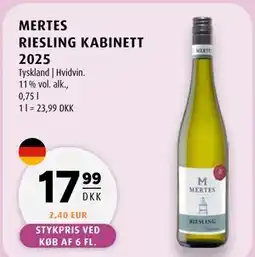 Scandinavian Park MERTES RIESLING KABINETT 2025 tilbud