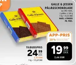 Scandinavian Park GALLE & JESSEN PÅLÆGSCHOKOLADE tilbud