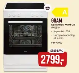 Skousen GRAM KERAMISK KOMFUR 5KE610 tilbud