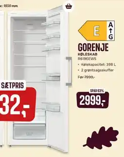 Skousen GORENJE KØLESKAB tilbud